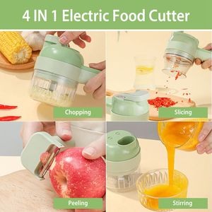Mini tritatutto elettrico 4-in-1 in acciaio inossidabile per frutta a base di carne all'aglio con una chiave autopulente mangime a lungo - Product Image 2