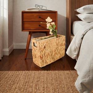 Panier de rangement polyvalent ISLA élégant en jacinthe d'eau tressée à la main avec poignées intégrées, panier porte-revues, vente en gros - Product Image 2