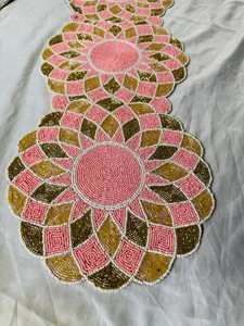 beaded <b>table</b> <b>runner</b> Design Placemat by Saro Lifestyle Shamrock Coquette Bow Placemat <b>table</b> mat or placemat Beaded - Product Image 1