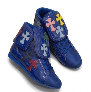 Chaussures de boxe montantes tendance, personnalisables, abordables, en cuir, avec semelle extérieure en mesh, pour boxe et lutte professionnelle, avec patchs croisés - Product Image 4
