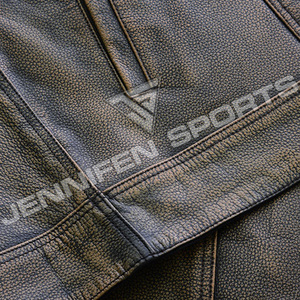 Gilet de moto d'hiver décontracté et respirant pour homme en cuir véritable de qualité supérieure, design antique, vêtement d'extérieur pour motard - Product Image 6