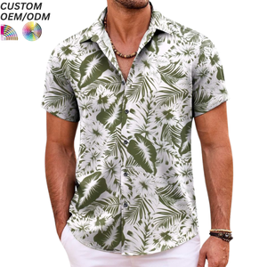 Summer Trendy Latest Design Casual 100% Polyester Shirt Men's Full Print White Beach Aloha Hawaiian Floral Shirts Breathable - Product Image 6