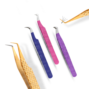Pinzas para Extensión de Pestañas de Acero Inoxidable de Marca [Nombre de la Marca], Punta de Fibra de Agarre Fuerte, Fáciles de Usar, Personalizables - Product Image 1