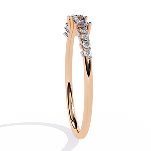 Bague Éternité en Or Rose Plaqué Or 10K avec Diamant de Laboratoire Rond Certifié IGI, Style Tendance pour Femme, Sertissage à Griffes - Product Image 4