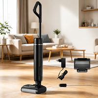 Nettoyeur de sols sans fil léger 3,5 kg, aspirateur eau et poussière 180 °   Stérilisation de l'eau électrolytique à plat avec double réservoir