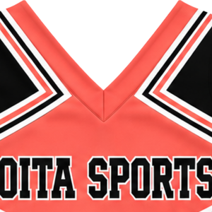 Ensemble uniforme de cheerleading noir et blanc corail, haut court sans manches à col en V, jupe plissée, tenue de performance pour équipe de danse et cheerleading - Product Image 3