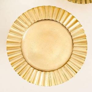 Base para Pastel de Aluminio con Acabado Dorado Moderno, Diseño Acanalado, Decorativa, para Servir Postres, Centro de Mesa para Bodas y Eventos, Plato para Pastelería - Product Image 4