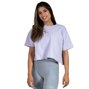 Women's Summer Cotton <b>Top</b> Solid Oversized Cropped Short Sleeve T-Shirt Custom Logo Featuring Embroidery Button <b>Tie</b> <b>Dye</b> Letter - Product Image 1