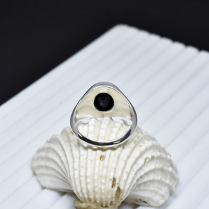Black Onyx <b>Signet</b> <b>Ring</b> 925 Sterling <b>Silver</b> Oval Faceted Gemstone Bezel Setting Pave <b>Men</b> Minimalist Handmade Wedding Party - Product Image 5