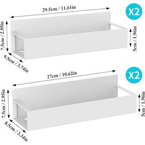 Set di 4 Organizzatori Magnetici Bianchi per Spezie, per Frigorifero e Forno, per una Conservazione Efficiente - Product Image 5