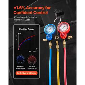 Pompe à vide rotative à une seule étape pour CVC, 3,5 CFM, 1/4 HP, kit de manomètre pour climatisation R134a R22 R410a R1234YF R32, climatisation automobile - Product Image 6