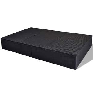 Doppio lettino con cuscino nero in Poly Rattan materiale - Product Image 5
