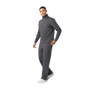 Conjunto Deportivo para Hombre con Cuello Alto y Cierre de Cremallera, Pantalones de Pierna Recta, Corte Holgado, Informal, para Viaje, Venta al Por Mayor, Personalizable, Dos Piezas - Product Image 1