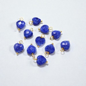 Pendentif en pierre précieuse en forme de cœur facetté saphir teinté DIY |   Charme en argent sterling avec pierre de naissance bleue - Product Image 2