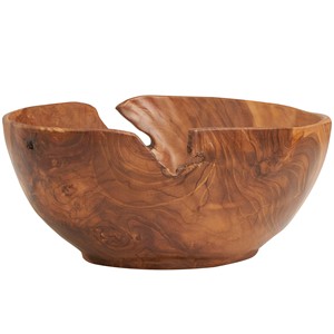 Bol en bois de teck artisanal en forme de feuille, vente en gros |   Bol à fruits au fini naturel - Product Image 2