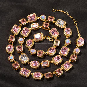 Collar de eslabones con piedras de moissanita VVS al por mayor, de plata de ley 925 con tono dorado, joyería de lujo para minoristas - Product Image 1