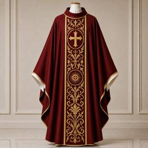 Cape brodée de haute qualité, sur mesure, style orthodoxe, forme rectangulaire, nouveau design, en feutre non tissé blanc, collection Venezia - Product Image 4