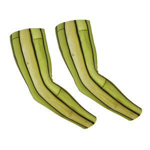 Manchons de cyclisme vert imprimé bambou anti-UV unisexe adulte en spandex et fibre de bambou avec impression par sublimation - Product Image 5