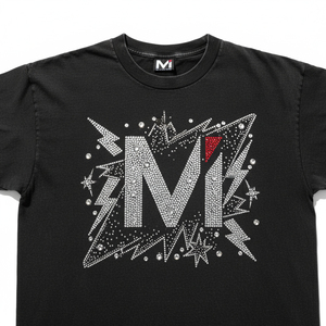 T-shirt en coton à manches courtes de haute qualité avec strass et cristaux surdimensionnés pour hommes et femmes – Collection été tendance - Product Image 1