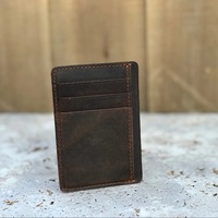 Porte-cartes en cuir véritable vintage, portefeuille minimaliste, utilisation quotidienne, idée cadeau unique LCR-0037