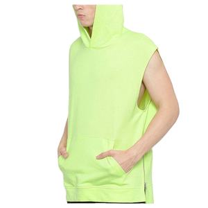 Sweat-shirt unisexe en coton brodé vert néon d'hiver avec manches longues et fermeture éclair latérale - Product Image 1