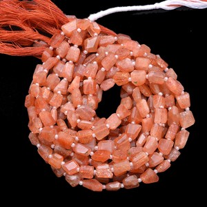 Perles de pierre de soleil naturelle AAA+ de 6 mm à 8 mm, facettées, en forme de pépites, pierres semi-précieuses brutes pour la fabrication de bijoux - Product Image 3