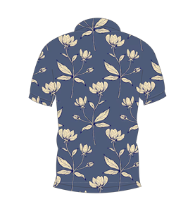 เสื้อโปโลผู้ชายสีน้ำเงินกรมท่าพิมพ์ลายดอกไม้สีขาวลำลองแขนสั้นแฟชั่นฤดูร้อน - Product Image 5