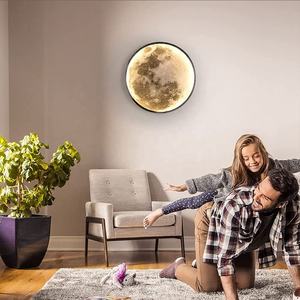 โคมไฟติดผนัง LED หรี่แสงได้รอบดวงจันทร์3D โคมไฟกลางคืนห้องนอนไฟตกแต่งผนังโคมไฟ LED แสงจันทร์ในร่มที่ทันสมัย - Product Image 2