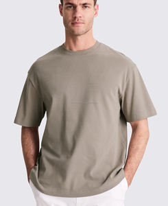 เสื้อยืดถักลายตัวอักษรของผู้ชายมาใหม่เสื้อยืดผู้ชายแบบสวมเปิดไหล่ตกเสื้อยืดผู้ชายแบบสวมหัวมาใหม่2025 - Product Image 1