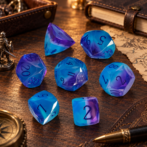 Ensemble de dés en résine à bords tranchants, 7 pièces, dés polyédriques bicolores pour DND TTRPG, jeux de société de rôle sur table - Product Image 3