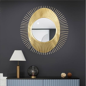 Nuevos diseños de ERA, espejo montado en la pared de Metal hecho a mano moderno redondo, Espejos decorativos para sala de estar de Hotel en casa a precios más baratos - Product Image 1