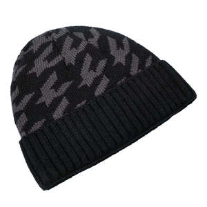 Gorro de Punto Jacquard con Diseño de Pata de Gallo, Personalizado al por Mayor, Invierno, 100% Algodón, Ajustable 56-58CM, Patrón Geométrico, para Exteriores - Product Image 3
