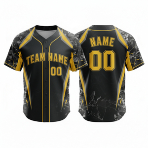 High-Performance Breathable Polyester Sportswear Custom Heat-Transfer Printed Baseball Uniform Adults Plus Size Front custom - Product Image 2