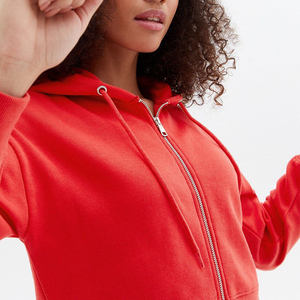 Fashionable Comfortable Women's <b>Zip</b>-<b>Up</b> Cotton <b>Cropped</b> Sweatshirt Casual Gym Wear Breathable Eco-Friendly Sweatshirts For Women - Product Image 4