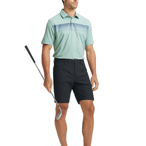 Pantalones cortos de golf para hombre con impresión de logotipo personalizada, de secado rápido, que absorben la humedad, para entrenamiento, de color sólido, transpirables, de poliéster. - Product Image 1