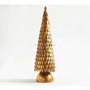 Accent d'arbre de Noël de qualité supérieure avec base en bois poids de papier de bureau objet décoratif de sapin de Noël pour dessus de table - Product Image 3