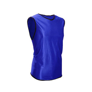 Blue Sleeveless Mesh Sports Vest Round Neck Breathable Unisex Adult <b>Training</b> <b>Bib</b> All Seasons Regular Fit - Product Image 1