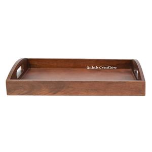 ZAM ZAM IMPEX pour plateau de service en bois rectangulaire, plateau en bois naturel fait à la main, poignées, décoration moderne de ferme - Product Image 1