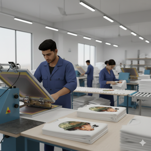 T-shirt noir pour homme en coton lourd 100 %, coupe courte et ample, impression DTG personnalisée, manches courtes. - Product Image 2