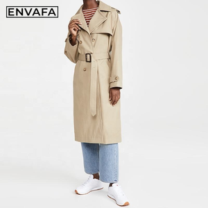 Manteau Trench Femme Double Boutonnage Kaki Coupe-Vent Chaud avec Longue Ceinture pour Automne et Printemps – Vente en Gros Mode - Product Image 5