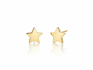 Boucles d'oreilles en or 14 carats, étoile minimaliste, à porter tous les jours, bijoux unisexes - Product Image 2