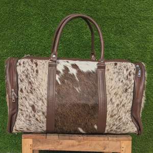 Bolsa de Viaje de Cuero Vintage de Diseño, Bolsa de Lona de Lujo con Pelo de Vaca, LHDB-0185 - Product Image 6