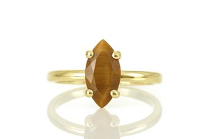Solid <b>925</b> Sterling <b>Silver</b> Marquise Cut Tiger's Eye Gemstone <b>Ring</b> Custom Size Bohemian Gothic Gemstone <b>Ring</b> For Wedding & Parties - Product Image 4