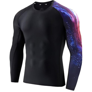 OEM Men Long Sleeve Rash Guard <b>Compression</b> <b>Shirt</b> Graphic Print UV Protection Bulk Supplier Factory Price - Product Image 5