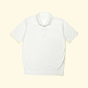 เสื้อเชิ้ตผู้ชายสีขาว แขนสั้น ผ้าปิเก้คอตตอน พรีเมียม ทรงปกติ สวมใส่สบาย ระบายอากาศได้ดี ผ้าถัก สีพื้น ดีไซน์กระดุมด้านหน้า - Product Image 5