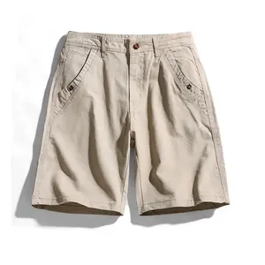 Custom Streetwear Sporty Style Straight Baggy Distressed Dark Washed <b>Canvas</b> Cotton Men's Shorts Quick Dry Breathable - Product Image 4