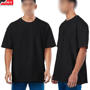 <b>Men's</b> <b>Crop</b> <b>Top</b> Black Short Sleeve O-Neck Regular Fit Solid Color Casual Jersey Cotton Silk Screen Printing Customized Design - Product Image 5
