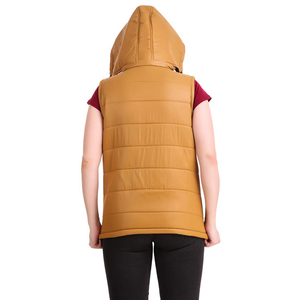Gilet matelassé imperméable pour femme, rembourré en coton, avec fermeture éclair sur le devant, sans manches, vêtement d'extérieur isolant pour l'hiver - Product Image 2