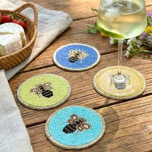 Premium Quality Embroidery <b>Beaded</b> <b>Coaster</b> with Detailed Handmade Work for Elegant Home Dining and Table Decoration - Product Image 4