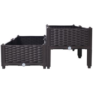Jardinera Elevada de 4 Piezas con Riego Automático y Patas, Color Marrón, para Cultivar Flores, Hierbas y Vegetales - Product Image 5